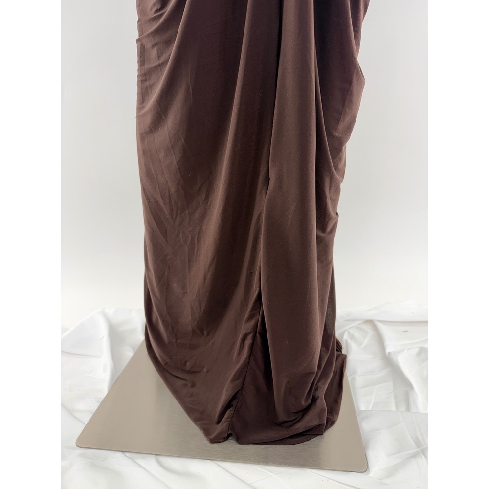 Ronny Kobo Brown Ruched Halter Neck Maxi Dress XL - Picture 12 of 14